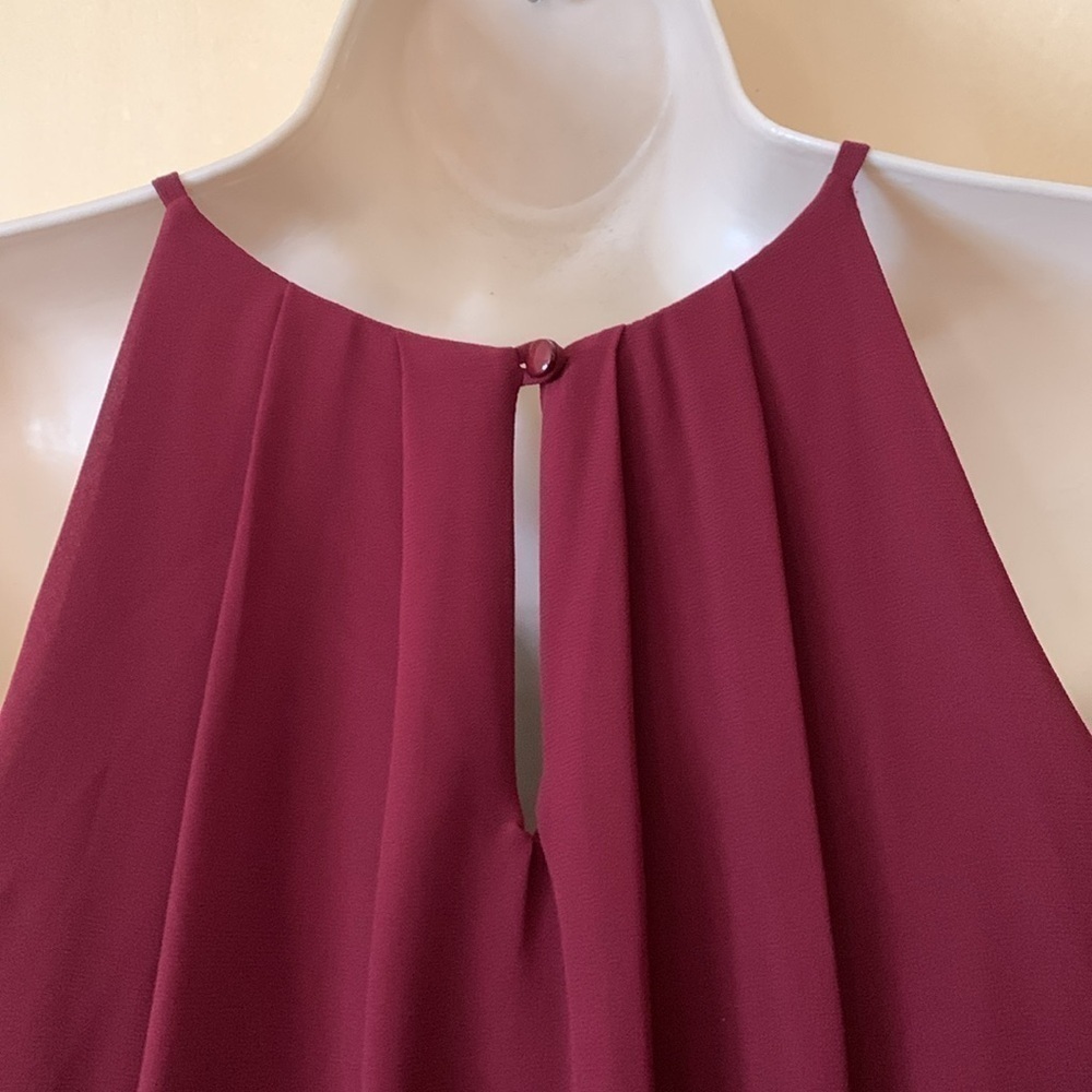 Lush cranberry pleated party dress size S - Picture 5 of 11